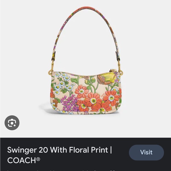 Coach Floral Swinger 20 in Floral print BNWT - Picture 6 of 7